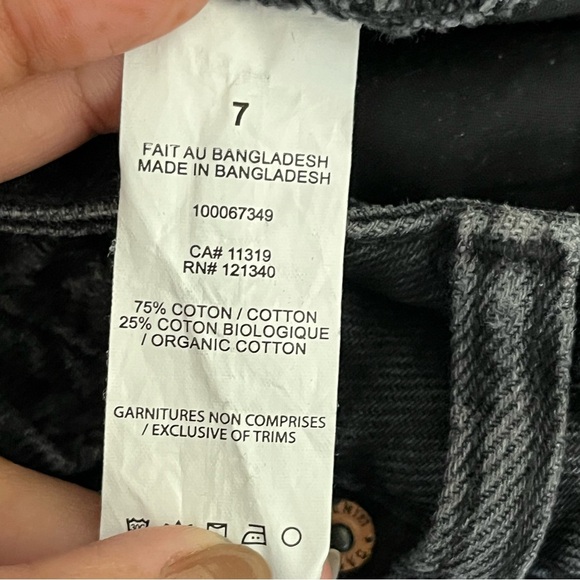 Garage Denim Ample Baggy Jeans Black Raw Hem Size 7 (28) - Picture 9 of 11